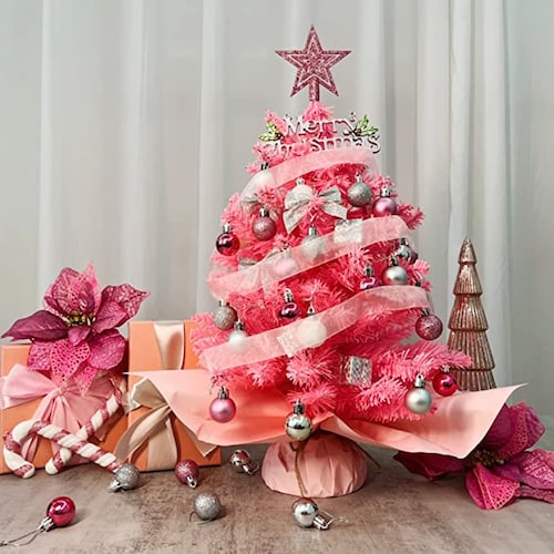 18'' Pink Tinsel Christmas Tree Tabletop Display Tree Etsy