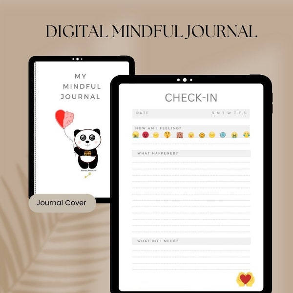 Mindful Journal, Mental Health Journal, PDF File, Goodnotes/Notability Journal, iPad Journal, Digital Diary, Printable, Mindfulness