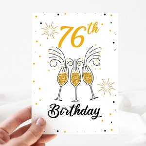 Funny Birthday Card, 76th Happy Birthday Card, 76th Birthday Card Editable, 76th Birthday Invite, 76th Birthday Party Card [id: 23919459]