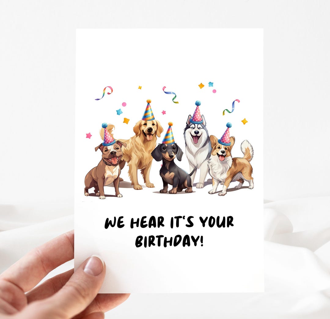 Dog Greeting Card, Dog Birthday Cards, Birthday Card for Dog Lovers ...