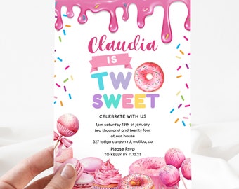 Candy 2nd Birthday Invitation, Candy Land Invitation, Candyland Birthday Invitation, Editable Candy Land Invite [id: 22623834]
