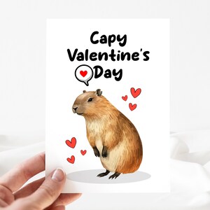 Capy Valentinstag Karte, Benutzerdefinierte Happy Valentine Karte, Capybara Karte Bearbeitbar, Happy valentine dayTemplate, Valentinstag Wunsch Karte [id:25045225]