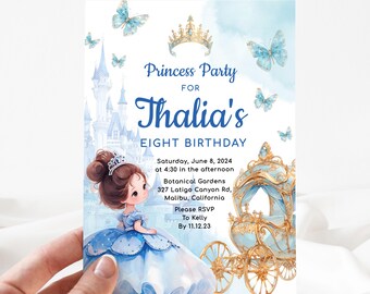 Princess Invitation, Princess  Birthday Party Invites, Printable Invitation , Editable Template [id: 30572121]