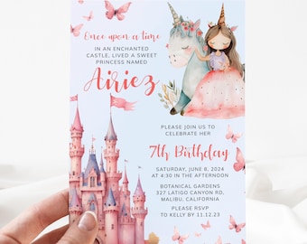 Princess Invitation, Princess  Birthday Party Invites, Printable Invitation , Editable Template [id: 30571843]