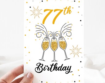 Funny Birthday Card, 77th Happy Birthday Card, 77th Birthday Card Editable, 77th Birthday Invite, 77th Birthday Party Card [id: 23919518]