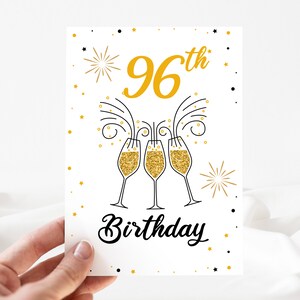 Funny Birthday Card, 96th Happy Birthday Card, 96th Birthday Card Editable, 96th Birthday Invite, 96th Birthday Party Card [id: 23988823]