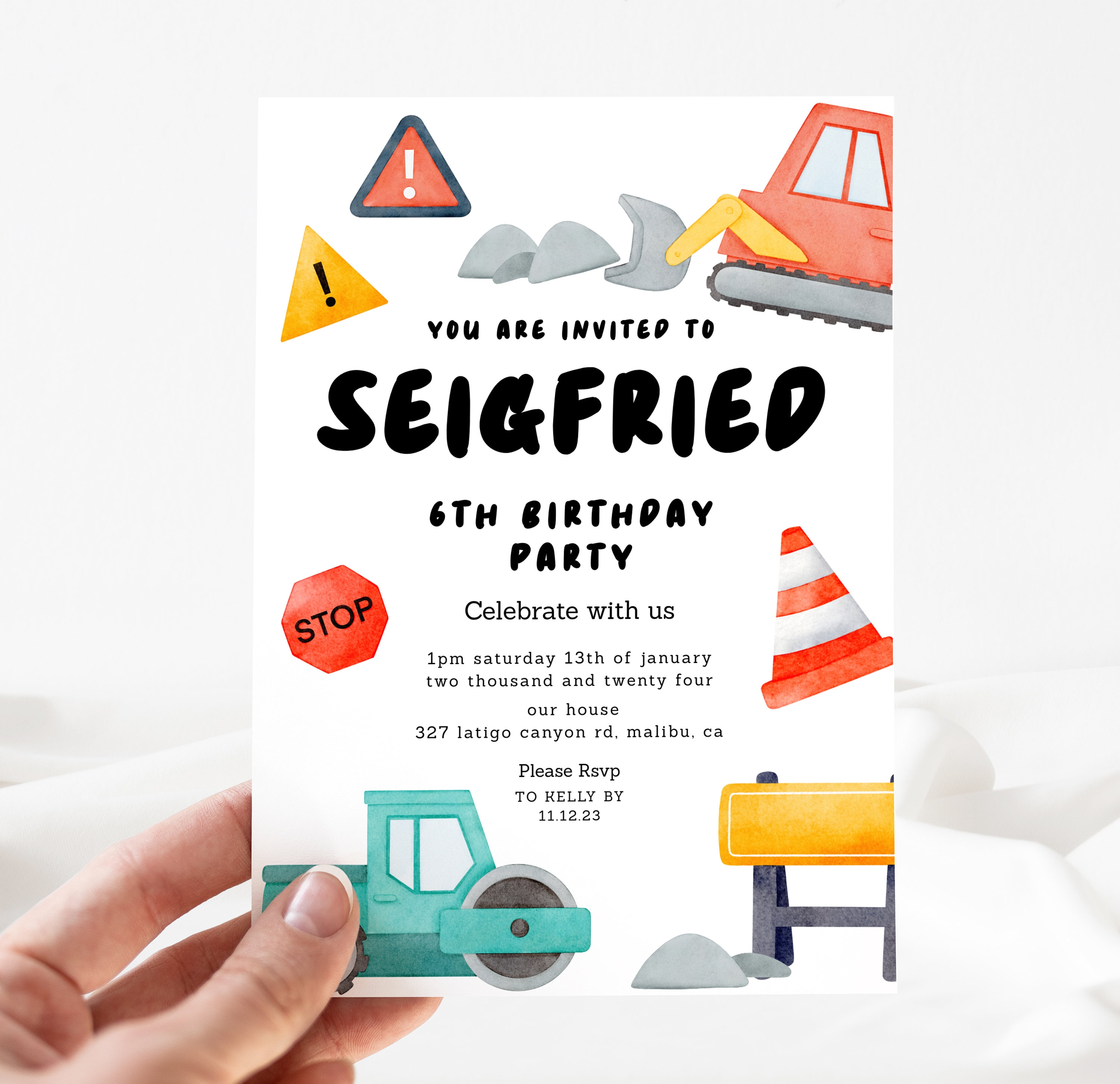 Engineer Contrations Invitation Construction Invitation, Editable Construction Invitation, Editable ...