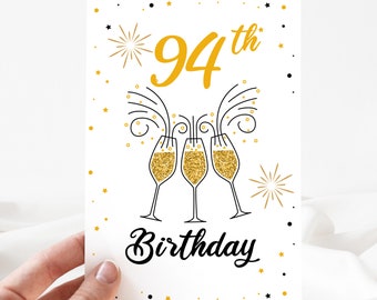 Funny Birthday Card, 94th Happy Birthday Card, 94th Birthday Card Editable, 94th Birthday Invite, 94th Birthday Party Card [id: 23988792]