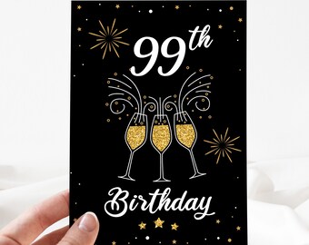 Funny Birthday Card,99th Happy Birthday Card,99th Birthday Card Editable, 99th Birthday Invite, 99th Birthday Party Card [id:23737835]