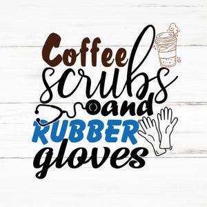 コーヒースクラブとゴム手袋 SVG、コーヒースクラブとゴム手袋 PNG、コーヒースクラブとゴム手袋のデザイン ファイル
