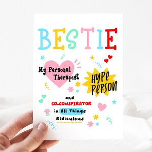 Bestie Karte, Bestie Invite, Best Friends Clipart, Bester Freund Geburtstagskarte, bearbeitbare Bestie Card, Bestie Card Template [id: 22952922]