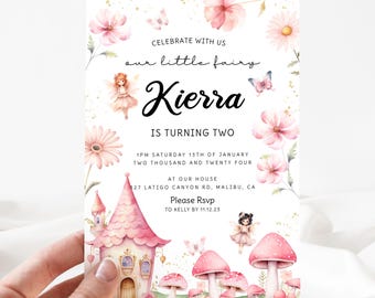 Whimsical Invitation Card, Whimsical Birthday Invitation Template,Birthday Party Invitation Template, Birthday Card Printable  [id:25738141]