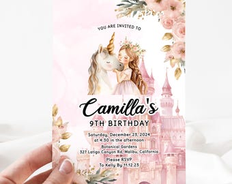 Princess Invitation, Princess  Birthday Party Invites, Printable Invitation , Editable Template [id: 30572234]