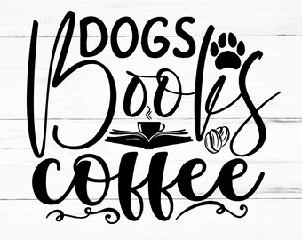Livros de cachorros Café SVG, Livros de cachorros Café PNG, Arquivos de design de livros de cachorros Café, Pacote de livros de cachorros Café, Desenhos de livros de cachorros Café