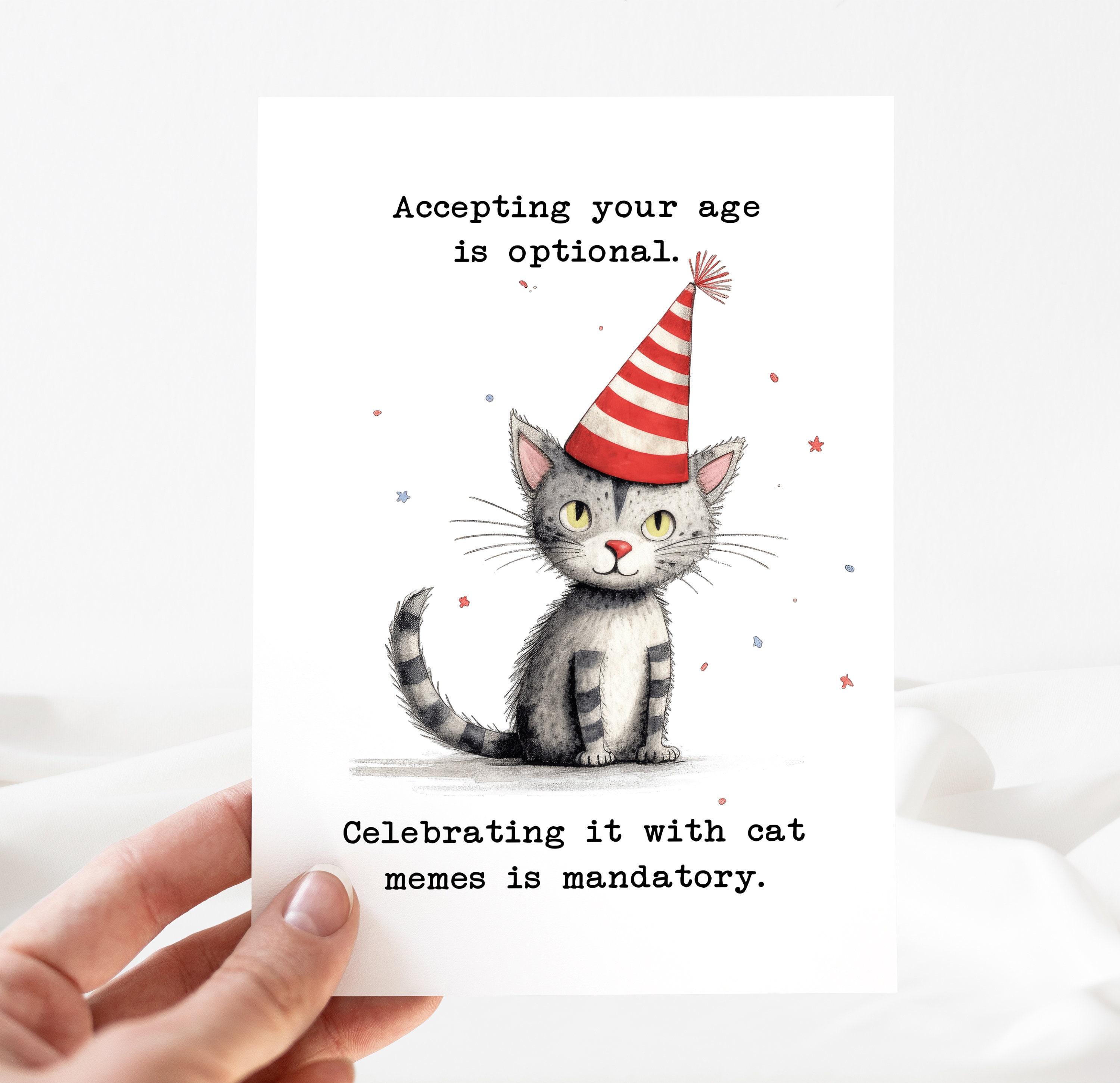 Funny Birthday Card, Cat Birthday Card, Cat Birthday Card Editable, Cat ...