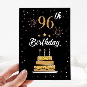 Funny Birthday Card, 96th Happy Birthday Card, 96th Birthday Card Editable, 96th Birthday Invite, Birthday Card, Template[id: 24779035]