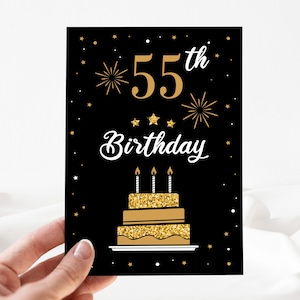 Grappige verjaardagskaart, 55e Happy Birthday Card, 55e verjaardagskaart bewerkbaar, 55e verjaardag uitnodigen, 55e verjaardagskaart [id: 24327987]