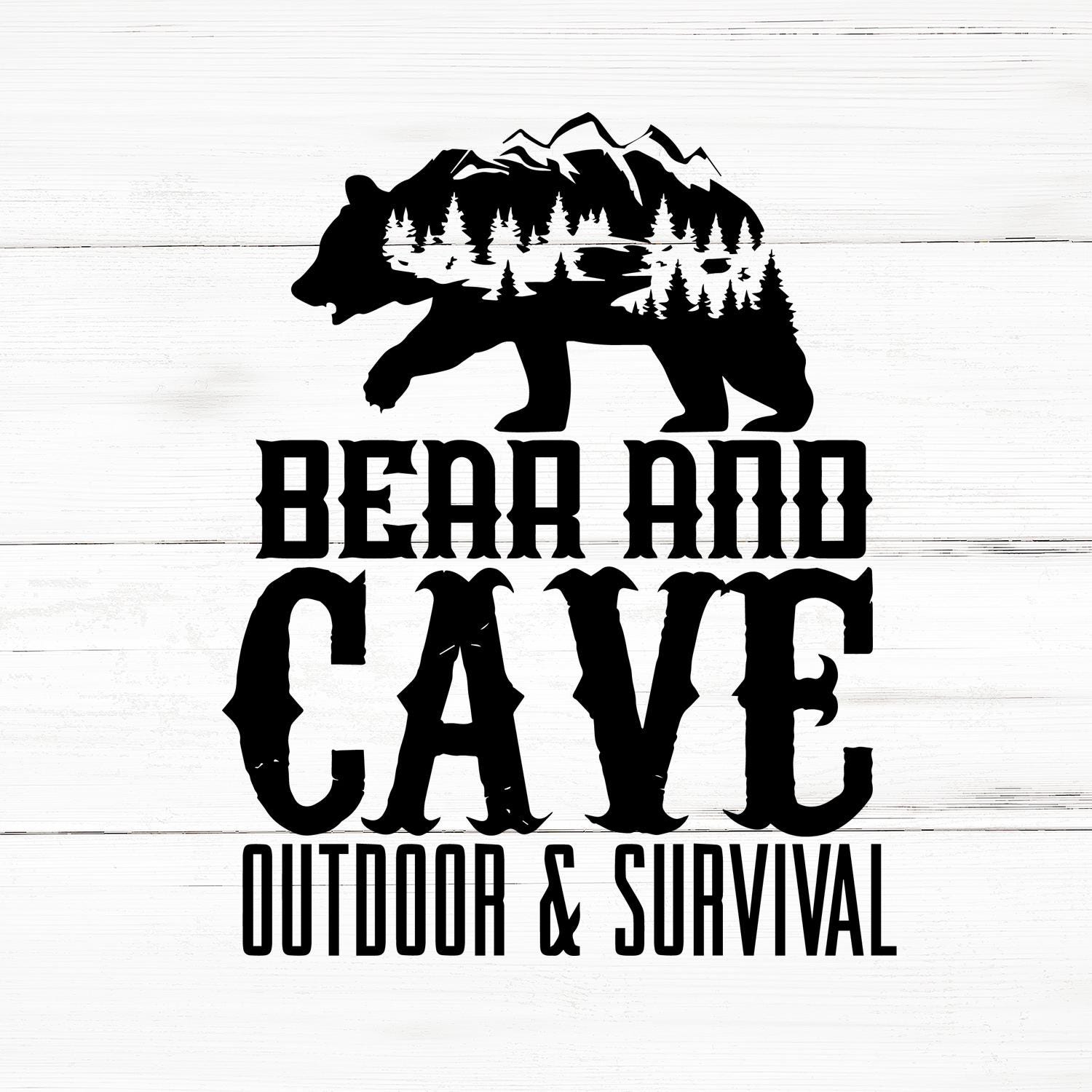 Bear And Cave Outdoor _ Survival SVG, Bear And Cave Outdoor _ Survival PNG, Bear And Cave Outdoor _ Survival Design Files