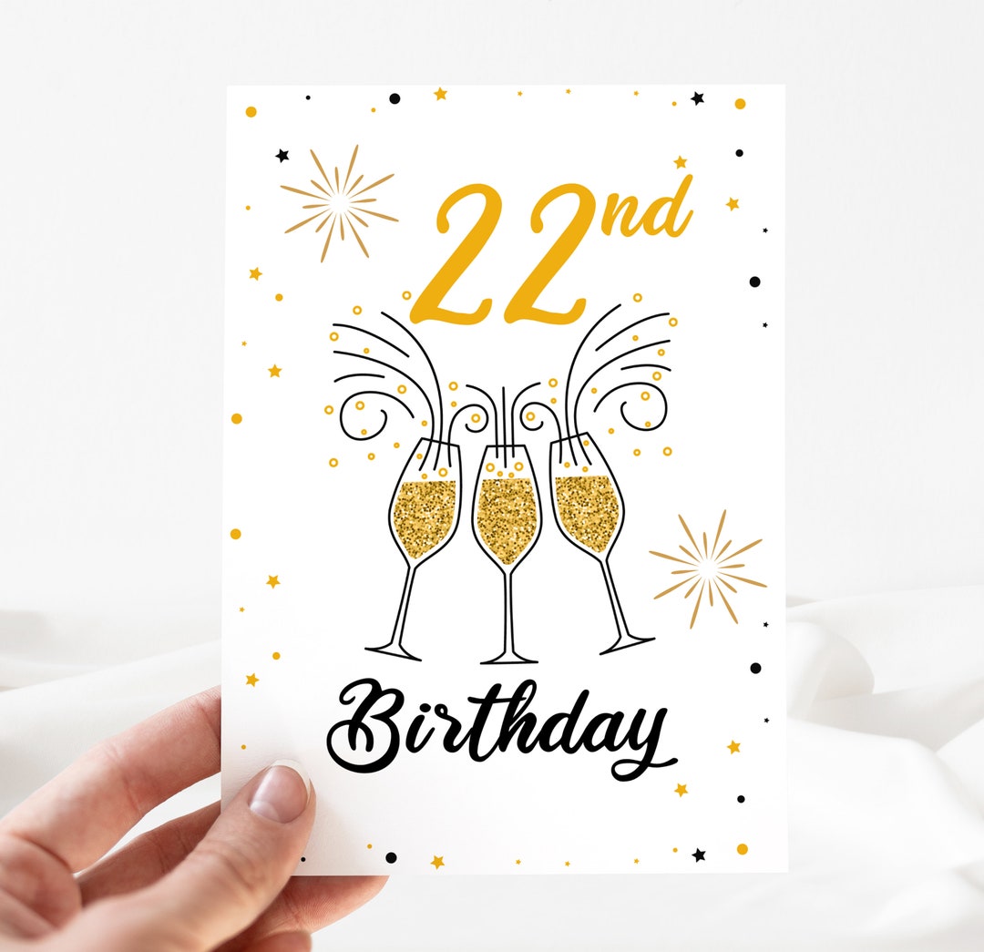 Funny Birthday Card, 22th Happy Birthday Card, 22th Birthday Card ...