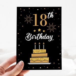 Carte d'anniversaire amusante, carte de joyeux anniversaire 18e, carte d'anniversaire 18e modifiable, invitation 18e anniversaire, carte de fête 18e anniversaire [ID: 24082035]