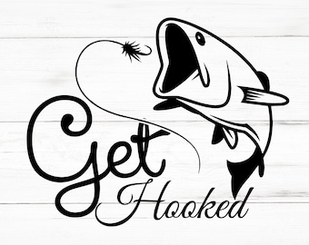 SVG de Get Hooked, PNG de Get Hooked, Archivos de diseño de Get Hooked, Paquete de Get Hooked, Diseños de Get Hooked