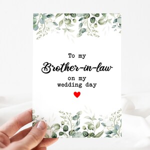 À mon beau-frère le jour de mon mariage, carte de mariage, carte de voeux pour le jour du mariage, carte de mariage modifiable [id:22991615]