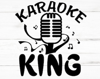 Karaoke King SVG, Karaoke King PNG, Karaoke King Design Files, Karaoke King Bundle, Karaoke King Designs