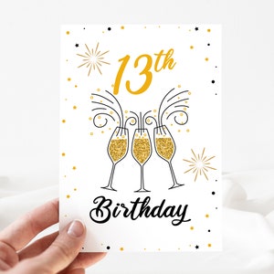 Lustige Geburtstagskarte, 13. Geburtstagskarte, 13. Geburtstagskarte bearbeitbar, 13. Geburtstagskarte, 13. Geburtstagskarte [id: 23804612]
