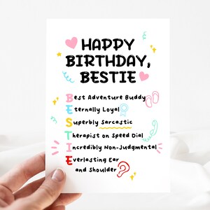 Bestie Card, Bestie Invite, Best Friends Clipart, Best Friend Birthday Card, Editable Bestie Card, Bestie Card Template [id: 22953175]