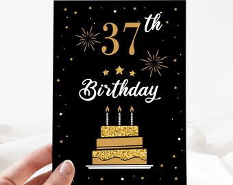 Funny 37th Birthday Card, 37th Birthday Card, 37 Year Old Birthday Card ...