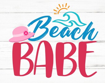 Beach Babe SVG, Beach Babe PNG, Beach Babe Design Files, Beach Babe Bundle, Beach Babe Designs