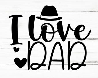 Amo a papá SVG, Amo a papá PNG, Amo a papá Archivos de diseño, Amo a papá Paquete, Amo a papá Diseños