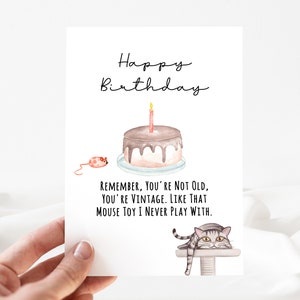 Carte d’anniversaire drôle, carte d’anniversaire de chat, carte d’anniversaire de chat modifiable, invitation d’anniversaire de chat, carte de fête d’anniversaire de chat [id : 22970827]