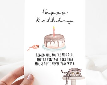 Carte d’anniversaire drôle, carte d’anniversaire de chat, carte d’anniversaire de chat modifiable, invitation d’anniversaire de chat, carte de fête d’anniversaire de chat [id : 22970827]