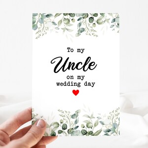 À mon oncle le jour de mon mariage, carte de voeux pour le jour de mon mariage, carte de voeux pour le jour du mariage, carte de mariage modifiable [id:22992405]