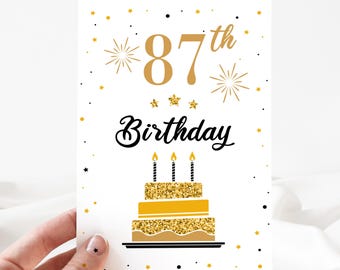 Funny Birthday Card, 87nd Happy Birthday Card, 87nd Birthday Card Editable, 87nd Birthday Invite, Birthday Card, Template [id:25045117]