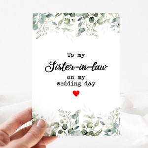 À ma belle-sœur pour ma carte du jour du mariage, carte du jour du mariage, carte de vœux du jour du mariage, carte de mariage modifiable [id:22991540]