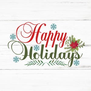Happy Holidays SVG, Happy Holidays PNG, Happy Holidays Design Files, Happy Holidays Bundle, Happy Holidays Designs