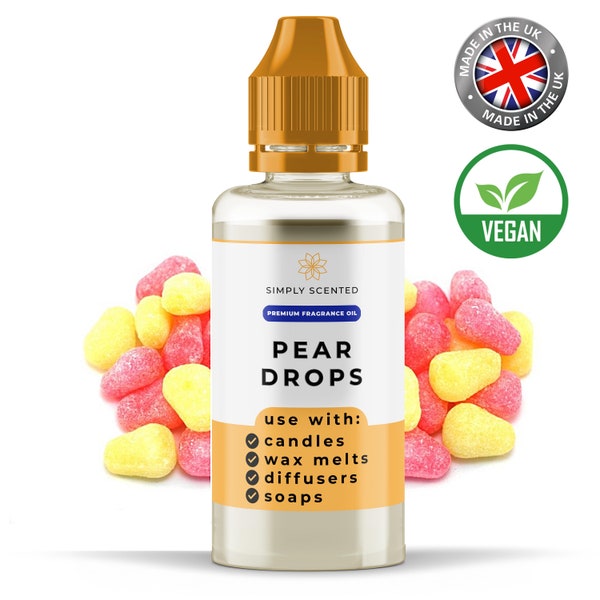 Pear Drops Fragrance Oil 10ml | for Candles, Melts, Soaps and Diffusers | Simply Scented Concentrated Scent Home Business Hobby