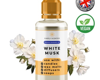 White Musk Fragrance Oil 10ml | for Candles, Melts, Soaps and Diffusers | Simply Scented Concentrated Scent Home Business Hobby