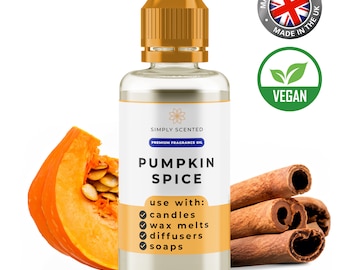 Pumpkin Spice Fragrance Oil 10ml | for Candles, Melts, Soaps and Diffusers | Simply Scented Concentrated Scent Home Business and Hobby