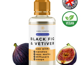 Black Fig & Vetiver Fragrance Oil 10ml | for Candles, Melts, Soaps and Diffusers | Simply Scented Concentrated Scent for Home Business Hobby