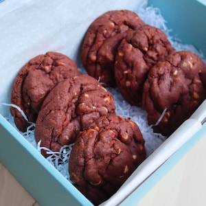 Thick Red Velvet Cookies | NYC Style | Thick Chunky Cookies | Gift Idea | Cookie Box | Cookie Gift Box