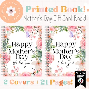 Printed Mother&#39;s Day Gift Card Book | Gifts for Mom | Mother&#39;s Day Gift Card Holder | Gift Card Photo Album