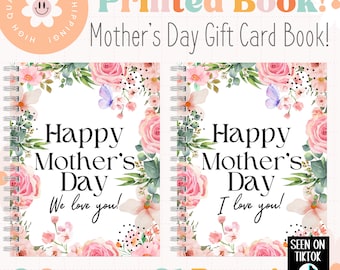 Printed Mother's Day Gift Card Book | Gifts for Mom | Mother's Day Gift Card Holder | Gift Card Photo Album