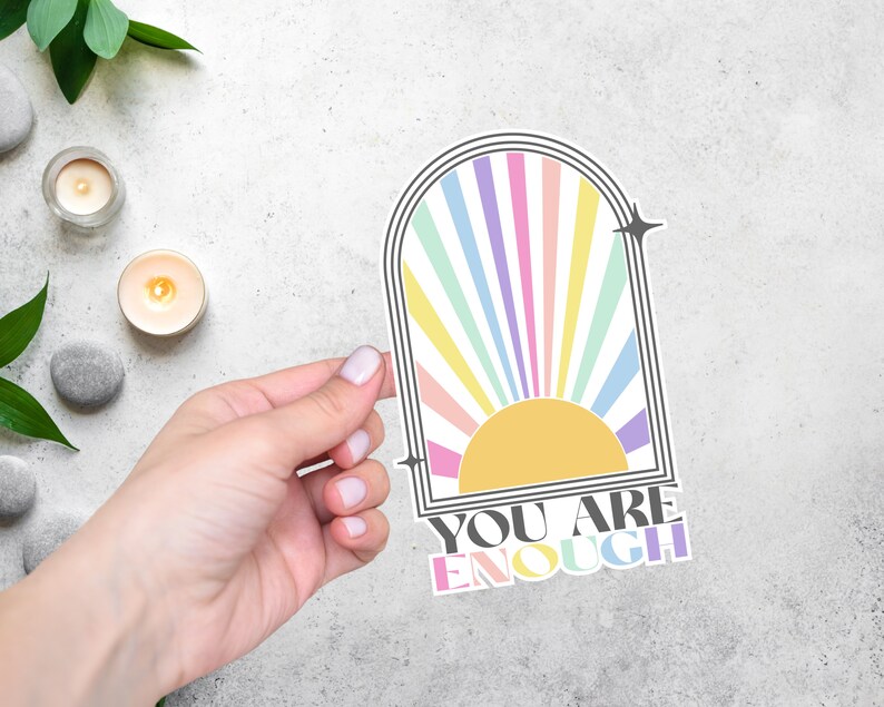 You Are Enough Sunburst SVG Mental Health SVG Pastel Etsy