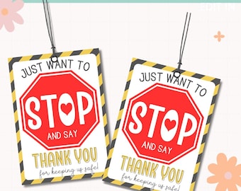Printable Crossing Guard Gift Tags | Safety Guard Appreciation Gift | Thank You Card | School Crossing Guard | Bus Driver
