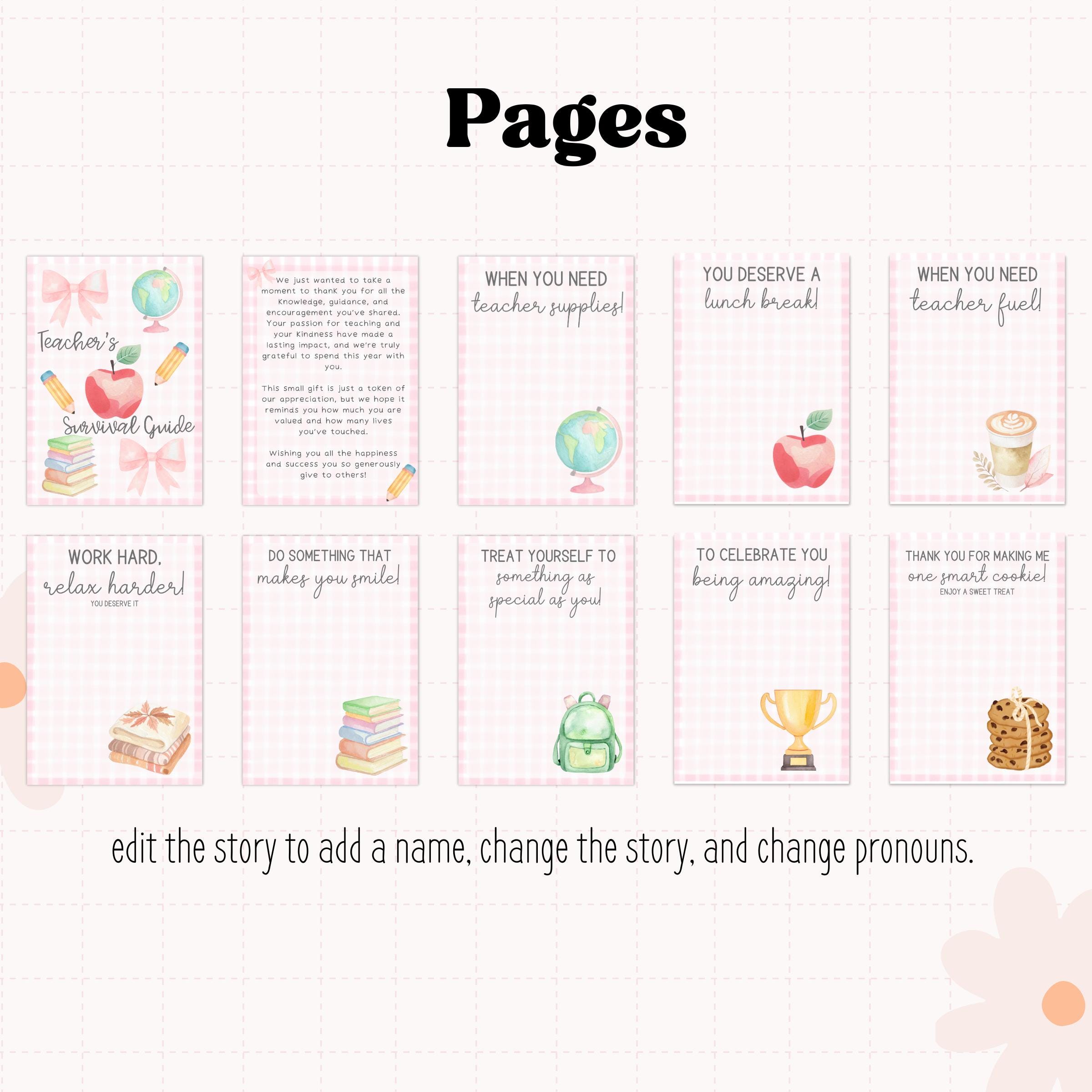Printable Teacher Gift Book | Teacher Appreciation Week Gift | Teacher ...