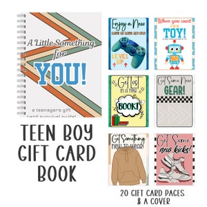Afdrukbaar boek met cadeaubonnen voor tienerjongens | Verjaardagscadeau tienerjongen | Vakantiecadeau jongen | Kerstcadeau | Cadeaukaarthouder