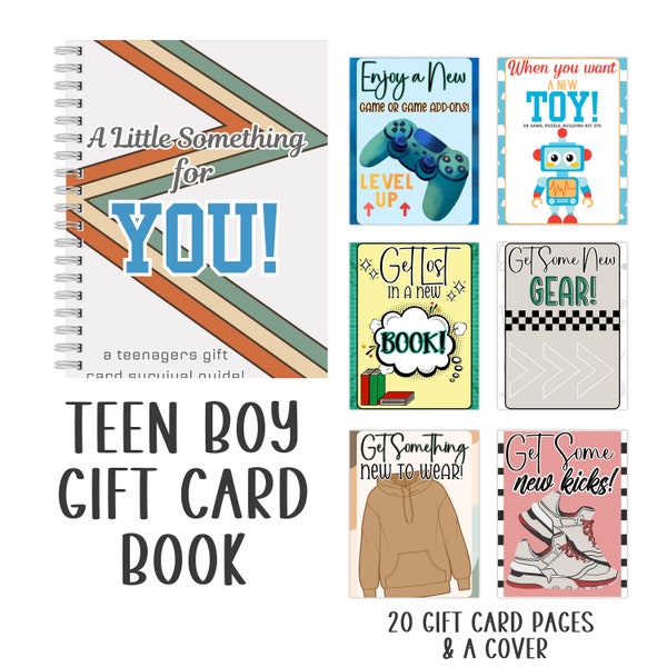 Printable Teen Boy Gift Card Book | Teenage Boy Birthday Gift | Boy Holiday Gift | Christmas Gift | Gift Card Holder